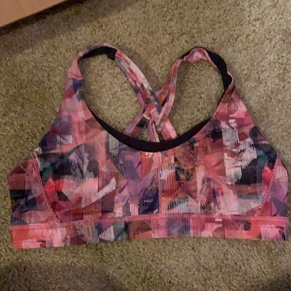Lululemon multicolor sports bra, crossed back